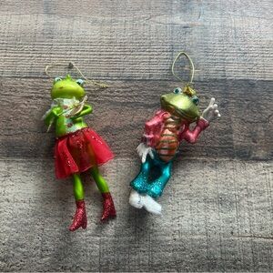 Pier 1 Frog Ornaments in Red and Green